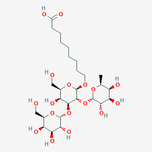 9-[(2R,3R,4S,5S,6R)-5-hydroxy-6-(hydroxymethyl)-4-[(2R,3R,4S,5R,6R)-3,4,5-trihydroxy-6-(hydroxymethyl)oxan-2-yl]oxy-3-[(2S,3S,4R,5S,6S)-3,4,5-trihydroxy-6-methyloxan-2-yl]oxyoxan-2-yl]oxynonanoic acid