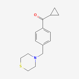 molecular formula C15H19NOS B1613544 Cyclopropyl 4-(thiomorpholinomethyl)phenyl ketone CAS No. 898783-28-3