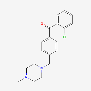 molecular formula C19H21ClN2O B1613546 2-氯-4'-(4-甲基哌嗪甲基)苯甲酮 CAS No. 898783-87-4
