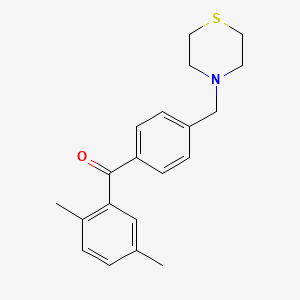 molecular formula C20H23NOS B1613548 2,5-Dimethyl-4'-thiomorpholinomethyl benzophenone CAS No. 898782-75-7