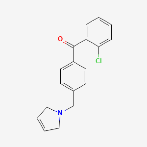 molecular formula C18H16ClNO B1613549 (2-Chlorophenyl)(4-((2,5-dihydro-1H-pyrrol-1-yl)methyl)phenyl)methanone CAS No. 898764-37-9