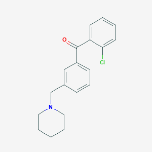 molecular formula C19H20ClNO B1613552 2-Chloro-3'-piperidinomethyl benzophenone CAS No. 898793-30-1