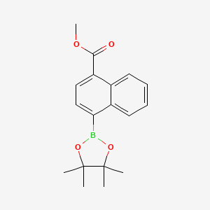 molecular formula C18H21BO4 B1613567 Methyl 4-(4,4,5,5-tetramethyl-1,3,2-dioxaborolan-2-yl)-1-naphthoate CAS No. 643094-08-0