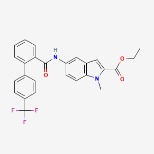 B1613568 Ethyl 1-methyl-5-{[4'-(trifluoromethyl)[1,1'-biphenyl]-2-carbonyl]amino}-1H-indole-2-carboxylate CAS No. 481659-93-2