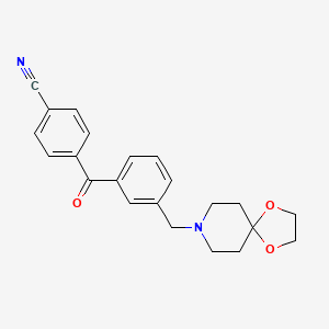 molecular formula C22H22N2O3 B1613577 4'-Cyano-3-[1,4-dioxa-8-azaspiro[4.5]decan-8-ylmethyl]benzophenone CAS No. 898761-53-0
