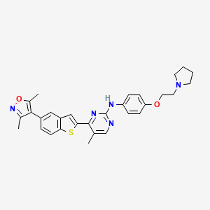 molecular formula C30H31N5O2S B1613590 4-(5-(3,5-Dimethylisoxazol-4-yl)benzo[b]thiophen-2-yl)-5-methyl-N-(4-(2-(pyrrolidin-1-yl)ethoxy)phenyl)pyrimidin-2-amine CAS No. 1138474-57-3