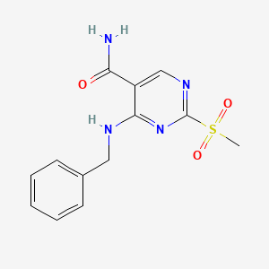 molecular formula C13H14N4O3S B1613610 4-(Benzylamino)-2-(methylsulfonyl)pyrimidine-5-carboxamide CAS No. 643086-98-0