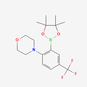 molecular formula C17H23BF3NO3 B1613625 4-[2-(4,4,5,5-Tetramethyl-1,3,2-dioxaborolan-2-yl)-4-(trifluoromethyl)phenyl]morpholine CAS No. 906352-77-0