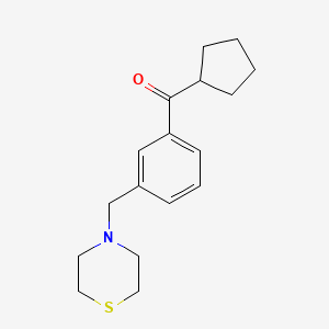 molecular formula C17H23NOS B1613638 Cyclopentyl-3-(thiomorpholinomethyl)phenylketon CAS No. 898788-11-9