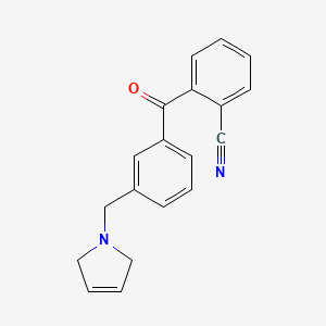 molecular formula C19H16N2O B1613639 2-(3-((2,5-Dihydro-1H-pyrrol-1-yl)methyl)benzoyl)benzonitrile CAS No. 898789-72-5