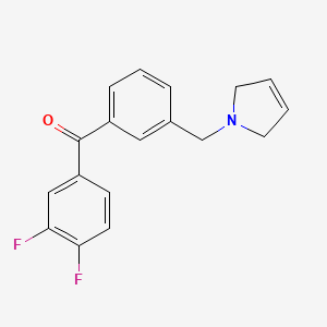 molecular formula C18H15F2NO B1613640 (3,4-Difluorophenyl)(3-((2,5-dihydro-1H-pyrrol-1-yl)methyl)phenyl)methanone CAS No. 898749-60-5