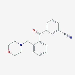 molecular formula C19H18N2O2 B1613642 3'-Cyano-2-morpholinomethyl benzophenone CAS No. 898750-08-8
