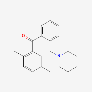 molecular formula C21H25NO B1613643 2,5-Dimethyl-2'-piperidinomethyl benzophenone CAS No. 898773-27-8