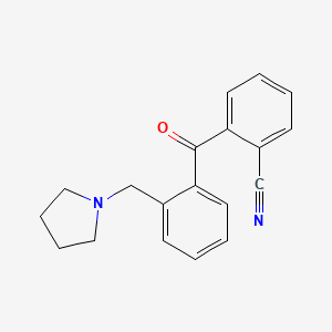 molecular formula C19H18N2O B1613644 2-シアノ-2'-ピロリジニルメチルベンゾフェノン CAS No. 898774-20-4