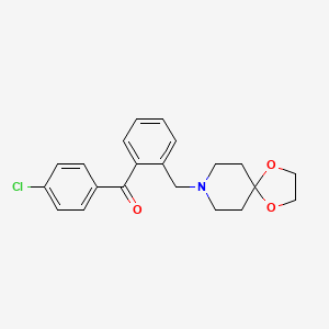 molecular formula C21H22ClNO3 B1613647 4'-Chloro-2-[8-(1,4-dioxa-8-azaspiro[4.5]decyl)methyl]benozphenone CAS No. 898756-02-0