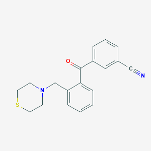 molecular formula C19H18N2OS B1613648 3'-Cyano-2-thiomorpholinomethyl benzophenone CAS No. 898781-56-1