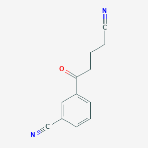 molecular formula C12H10N2O B1613657 5-(3-Cyanophenyl)-5-oxovaleronitrile CAS No. 898767-60-7