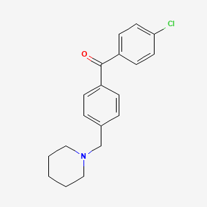 molecular formula C19H20ClNO B1613664 4-Chloro-4'-piperidinomethyl benzophenone CAS No. 898771-37-4