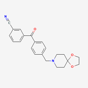 molecular formula C22H22N2O3 B1613666 3-Cyano-4'-[8-(1,4-dioxa-8-azaspiro[4.5]decyl)methyl]benzophenone CAS No. 898757-61-4