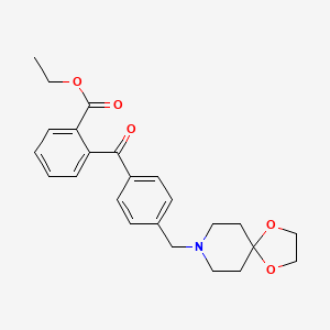 molecular formula C24H27NO5 B1613667 2-Carboethoxy-4'-[8-(1,4-dioxa-8-azaspiro[4.5]decyl)methyl]benzophenone CAS No. 898757-66-9