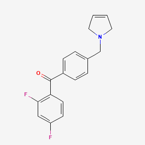 molecular formula C18H15F2NO B1613694 (2,4-Difluorophenyl)(4-((2,5-dihydro-1H-pyrrol-1-yl)methyl)phenyl)methanone CAS No. 898764-73-3