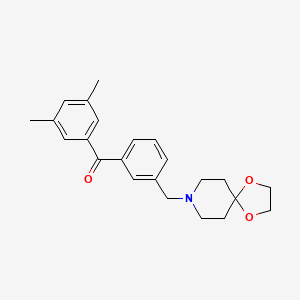 molecular formula C23H27NO3 B1613697 3,5-Dimethyl-3'-[1,4-dioxa-8-azaspiro[4.5]decan-8-ylmethyl]benzophenone CAS No. 898761-91-6