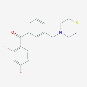 molecular formula C18H17F2NOS B1613698 2,4-Difluoro-3'-thiomorpholinomethyl benzophenone CAS No. 898787-93-4