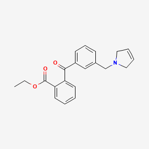 molecular formula C21H21NO3 B1613700 Ethyl 2-(3-((2,5-dihydro-1H-pyrrol-1-yl)methyl)benzoyl)benzoate CAS No. 898789-81-6
