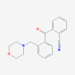 molecular formula C19H18N2O2 B1613701 2-Cyano-2'-morpholinomethyl benzophenone CAS No. 898750-05-5
