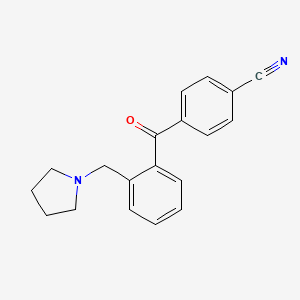 molecular formula C19H18N2O B1613706 4'-氰基-2-吡咯烷基甲基二苯甲酮 CAS No. 898774-26-0