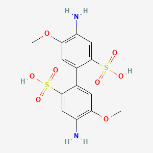 molecular formula C14H16N2O8S2 B1613720 5-Amino-4-methoxy-2-(4-amino-5-methoxy-2-sulfophenyl)benzenesulfonic acid CAS No. 6404-70-2