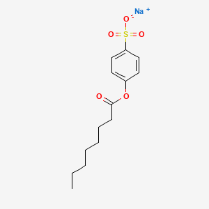 molecular formula C14H19NaO5S B1613760 Octanoic acid, 4-sulfophenyl ester, sodium salt CAS No. 89740-12-5