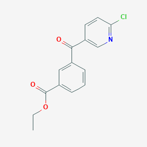 molecular formula C15H12ClNO3 B1613767 2-氯-5-(3-乙氧羰基苯甲酰)吡啶 CAS No. 890100-48-8