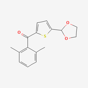 molecular formula C16H16O3S B1613772 2-(2,6-Dimethylbenzoyl)-5-(1,3-dioxolan-2-YL)thiophene CAS No. 898779-25-4
