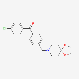 molecular formula C21H22ClNO3 B1613781 4-Chloro-4'-[8-(1,4-dioxa-8-azaspiro[4.5]decyl)methyl]benozphenone CAS No. 898757-82-9