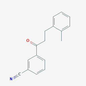 molecular formula C17H15NO B1613785 3'-氰基-3-(2-甲苯基)丙基苯甲酮 CAS No. 898789-24-7
