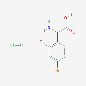 molecular formula C8H8BrClFNO2 B1613797 2-氨基-2-(4-溴-2-氟苯基)乙酸盐酸盐 CAS No. 1136881-78-1