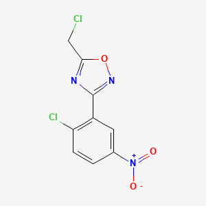 molecular formula C9H5Cl2N3O3 B1613808 5-Chloromethyl-3-(2-chloro-5-nitro-phenyl)-[1,2,4]oxadiazole CAS No. 886365-77-1