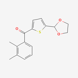 B1613816 2-(2,3-Dimethylbenzoyl)-5-(1,3-dioxolan-2-YL)thiophene CAS No. 898779-16-3