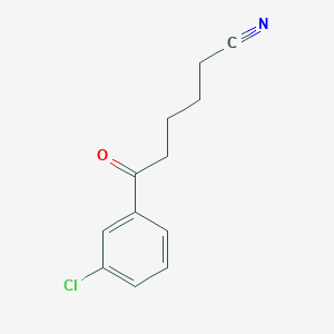 molecular formula C12H12ClNO B1613820 6-(3-Chlorophenyl)-6-oxohexanenitrile CAS No. 898767-70-9