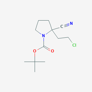 molecular formula C12H19ClN2O2 B1613821 Tert-butyl 2-(2-chloroethyl)-2-cyanopyrrolidine-1-carboxylate CAS No. 960294-12-6