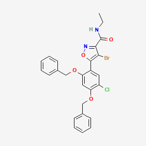 molecular formula C26H22BrClN2O4 B1613822 5-(2,4-Bis(benzyloxy)-5-chlorophenyl)-4-bromo-N-ethylisoxazole-3-carboxamide CAS No. 747413-06-5