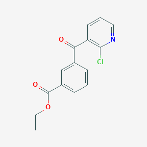 molecular formula C15H12ClNO3 B1613838 2-氯-3-(3-乙氧羰基苯甲酰)吡啶 CAS No. 654059-12-8