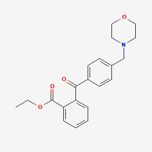 molecular formula C21H23NO4 B1613842 2-羧乙氧基-4'-吗啉甲基苯甲酮 CAS No. 898769-80-7