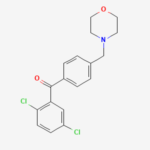 molecular formula C18H17Cl2NO2 B1613843 2,5-Dichloro-4'-morpholinomethyl benzophenone CAS No. 898770-59-7