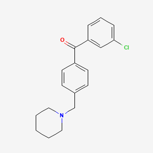 molecular formula C19H20ClNO B1613845 3-Chloro-4'-piperidinomethyl benzophenone CAS No. 898771-35-2
