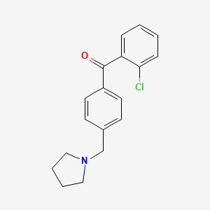 molecular formula C18H18ClNO B1613850 2-Chloro-4'-pyrrolidinomethyl benzophenone CAS No. 898776-61-9