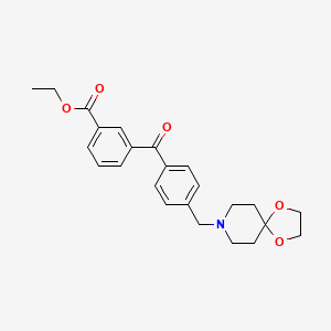B1613852 3-Carboethoxy-4'-[8-(1,4-dioxa-8-azaspiro[4.5]decyl)methyl]benzophenone CAS No. 898757-68-1