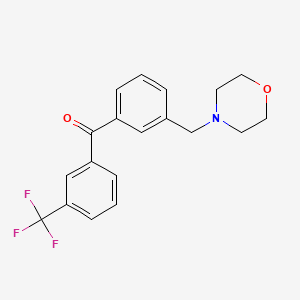 molecular formula C19H18F3NO2 B1613859 (3-(Morpholinomethyl)phenyl)(3-(trifluoromethyl)phenyl)methanone CAS No. 898791-98-5