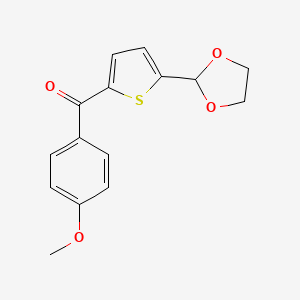 molecular formula C15H14O4S B1613861 5-(1,3-Dioxolan-2-YL)-2-(4-methoxybenzoyl)thiophene CAS No. 898773-14-3
